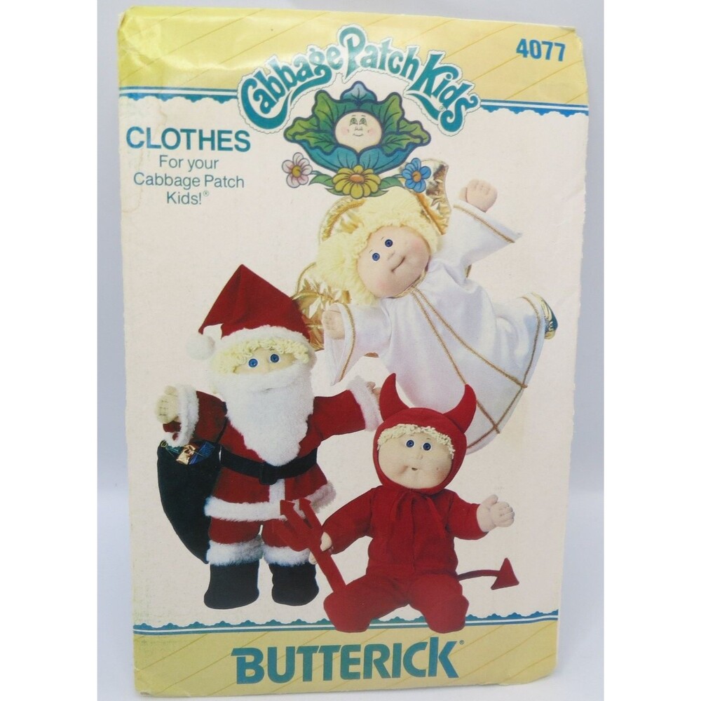 Butterick 4077 Cabbage Patch Kids Doll Clothes Outfits 16" One Size 1980s